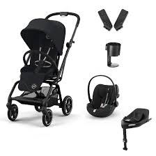 Cybex - Eezy S Twist - 2 Stroller - Cloud G Car Seat - (Base G& Adapters Are Optional ) - Magic Black - Travel System