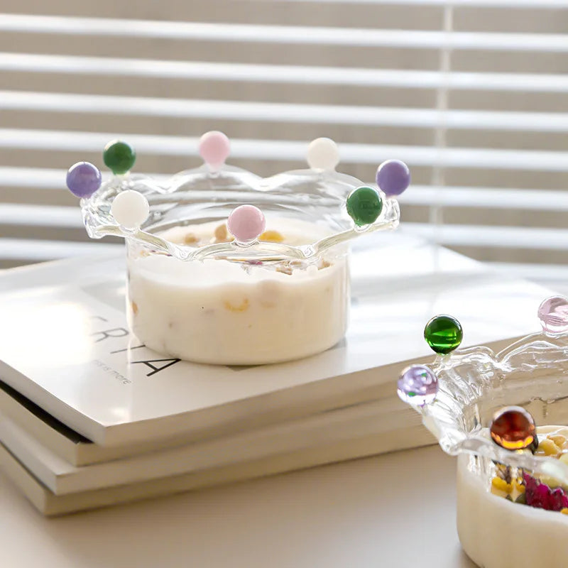 Decorative Glass Dessert Bowl Set – 6 Pieces