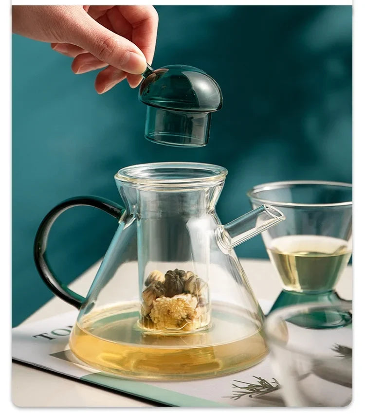 Glass Tea Set with Teapot & 6 Cups