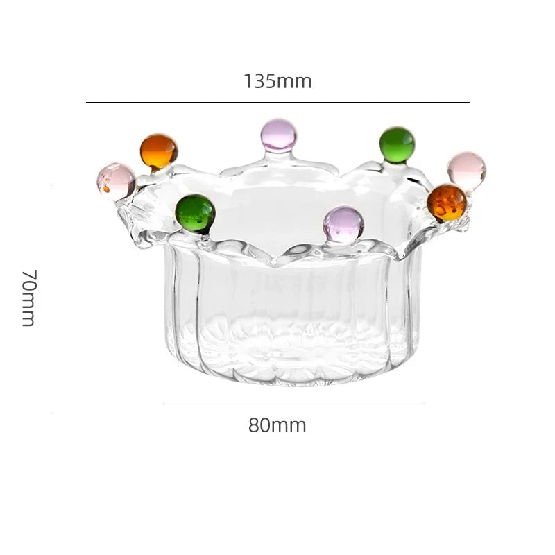 Decorative Glass Dessert Bowl Set – 6 Pieces