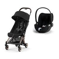 Cybex - Coya Stroller - Cloud G Car Seat - (Base G, Adapters&Bumpers Are Optional) - Rosegold/Sepia Black - Travel System