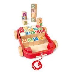 Hape Pull-Along Cart with Stacking Blocks
