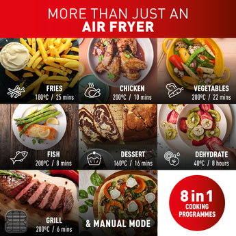 Tefal Easy Fry Dual Zone Air Fryer & Grill, 8.3L, Stainless Steel EY905D40