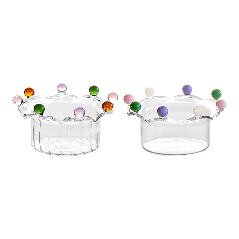 Decorative Glass Dessert Bowl Set – 6 Pieces