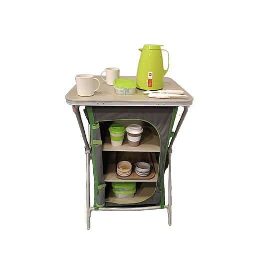 Camping shelf with interion space for optimal storage by Crivit