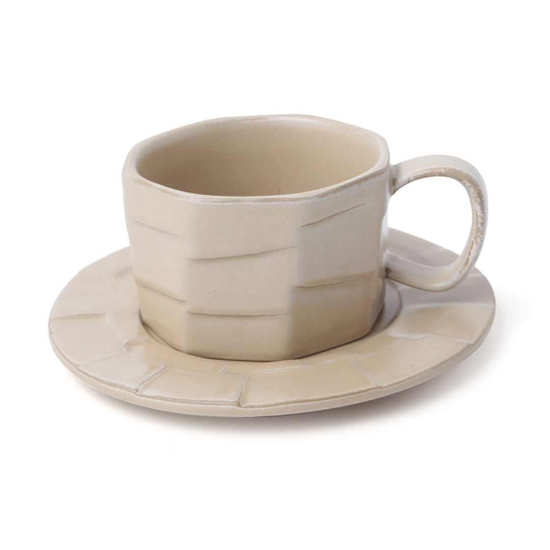 Dull Polish Frosted Irregular Cappuccino Coffee Cup And Saucer Coffee 300ML