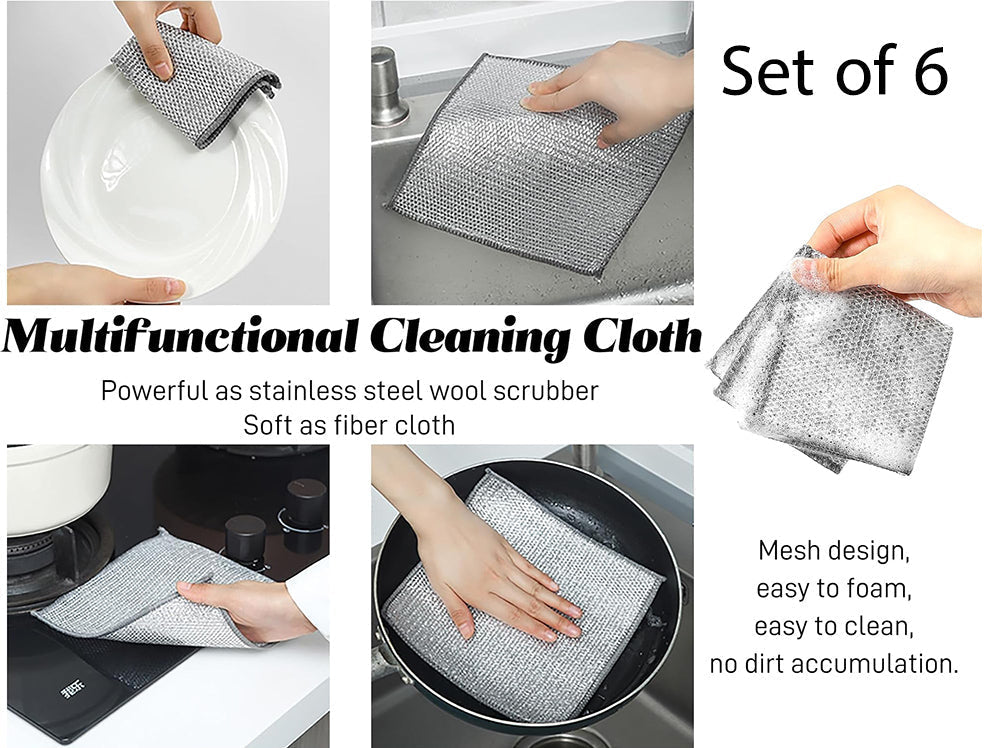 Multifunctional Cleaning Cloth and Scrubber 20 cm X6