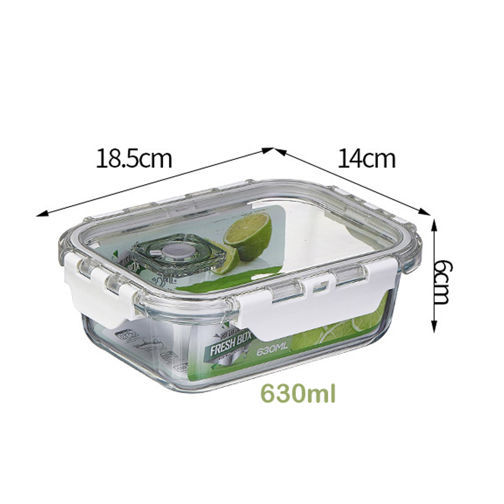 630ml Borosilicate Rectangle Glass Food Storage Container With Microwave, Freezer &amp; Dishwasher Safe NFH-77309
