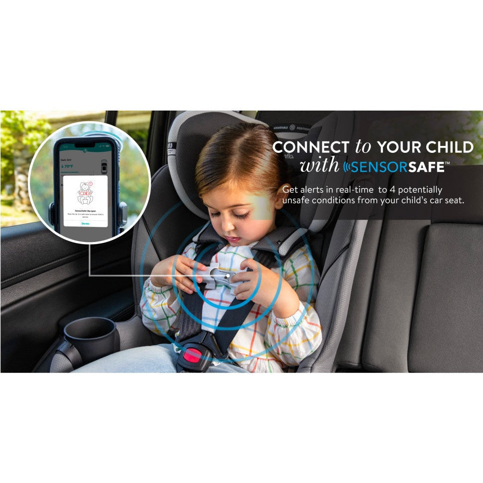 Evenflo® Revolve360™ Slim 2-in-1 Rotational Car Seat with SensorSafe™ obsidian black