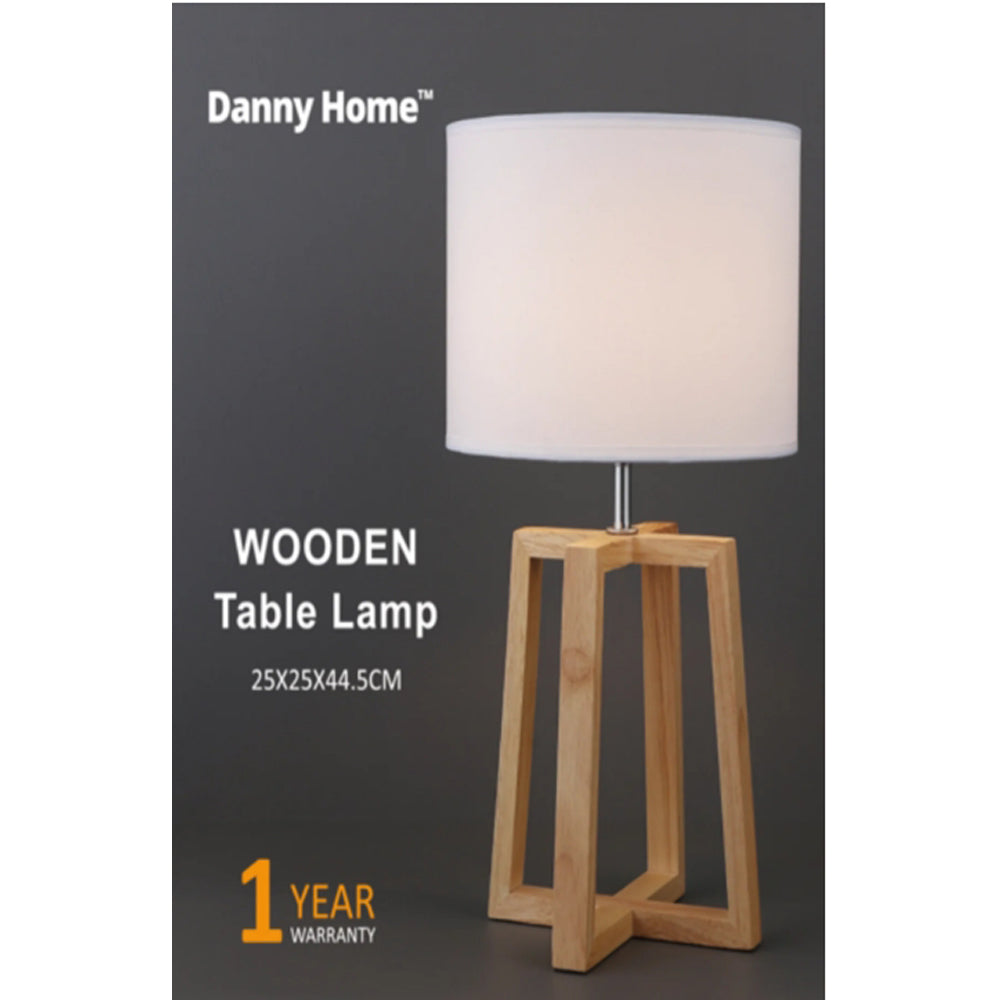 Danny Home White Wooden Table Lamp 44.5cm