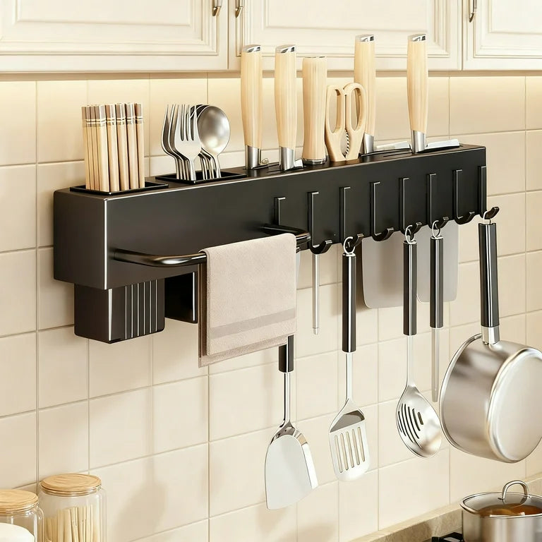 Utensil Knife Wall Mount Rack Stainless Steel