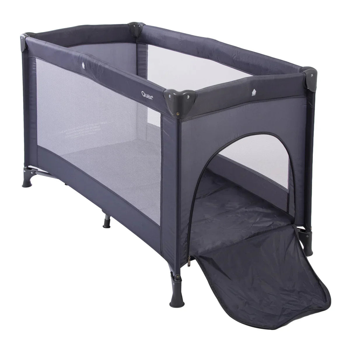 Quax - Travel Cot 120x60cm With Zipper Playpen - Dark Grey