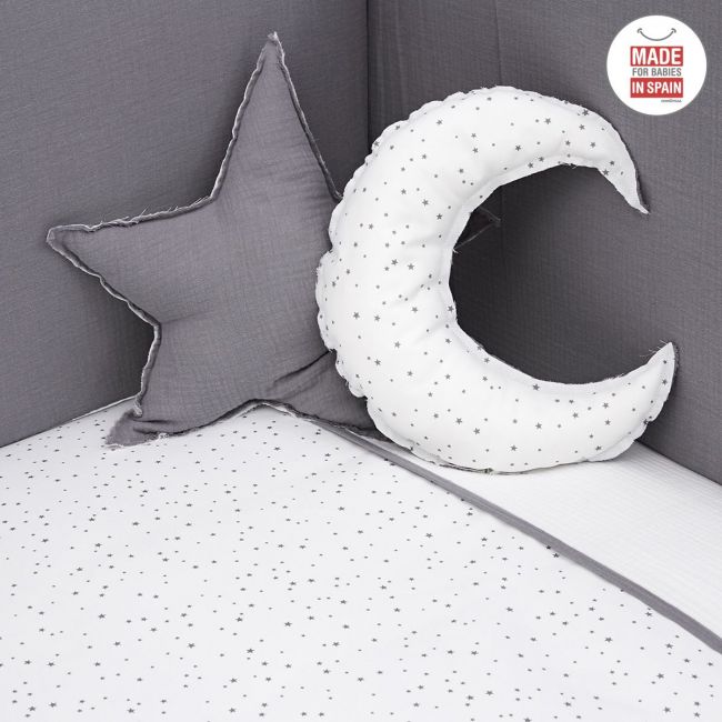 Cambrass Bedding Set 4 Piece Astra Grey Cotton Crib Set