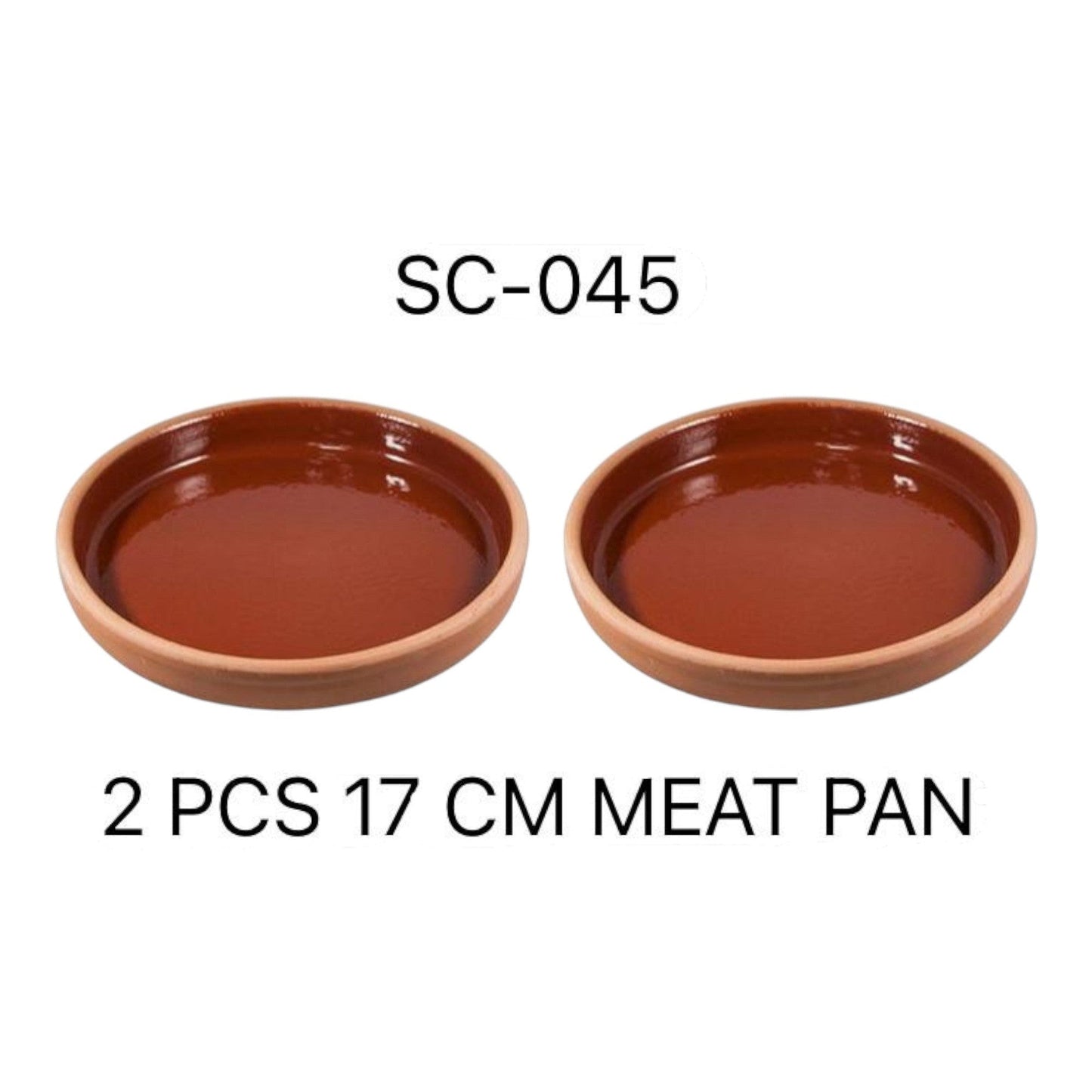 Set of 2 Clay Plates 17 x 3 cm