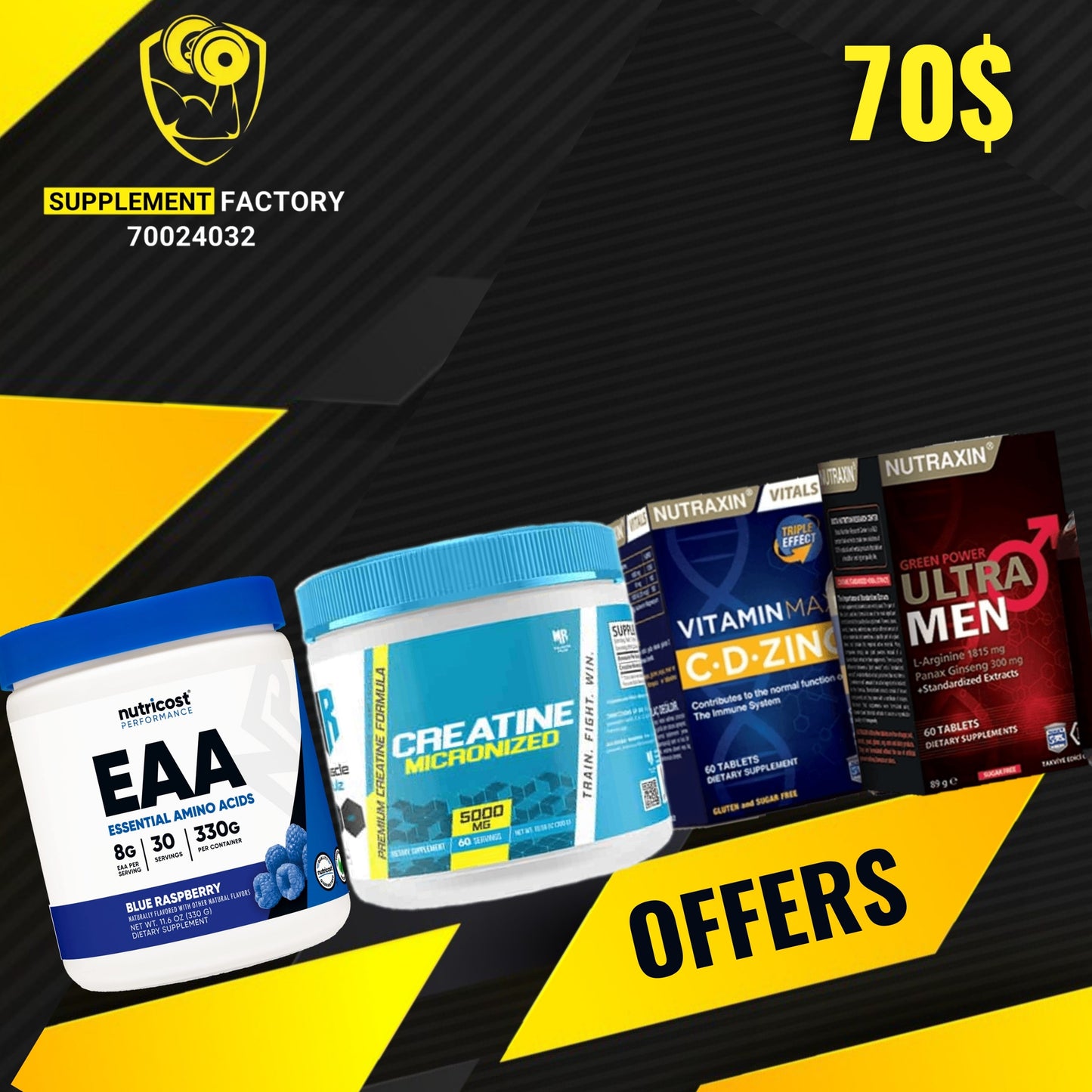 EAA + Creatine + Vitamin CDZinc + Ultra men