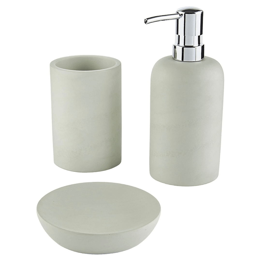 EASY HOME  Concrete Bathroom Accessories, set of 3