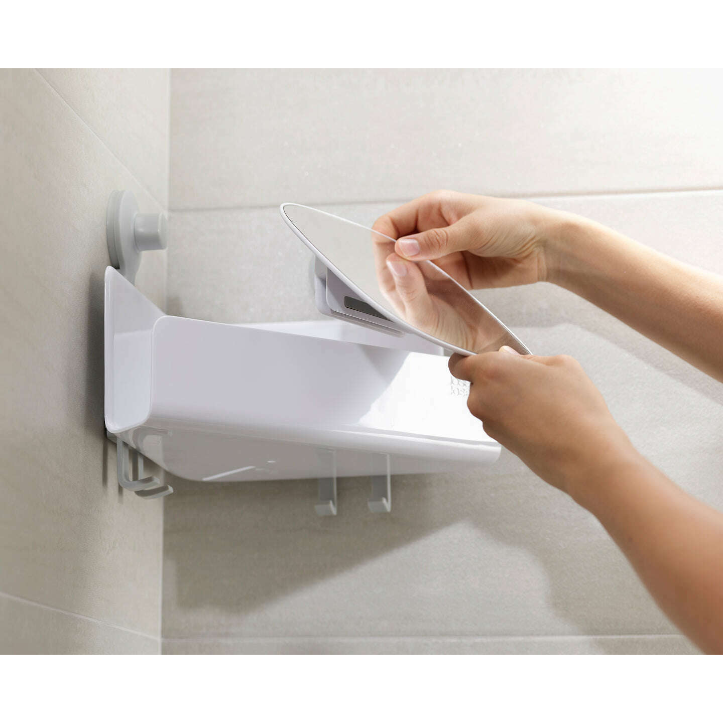 EasyStore Corner Shower Shelf with Removable Mirror - Medaid International