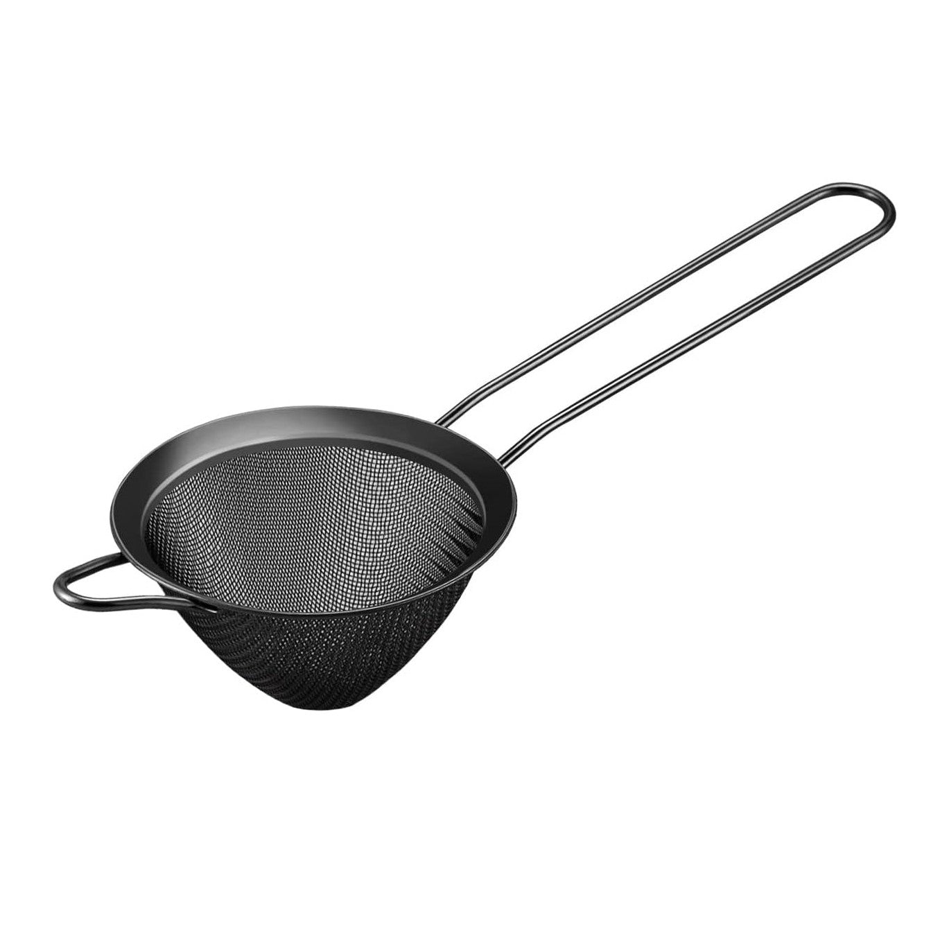 Matt Black Conical Fine Mesh SS Strainer 8.5 cm