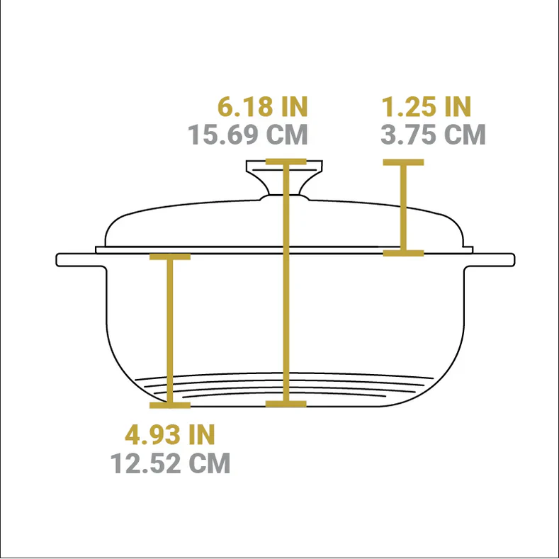 7.38Lt Red Enameled Cast Iron Dutch Oven - Medaid International