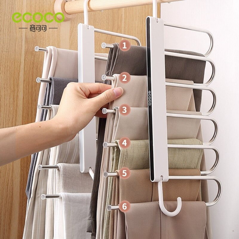 ECOCO Pants Rack Stainless Steel Clothes Hanger Closet Organizer