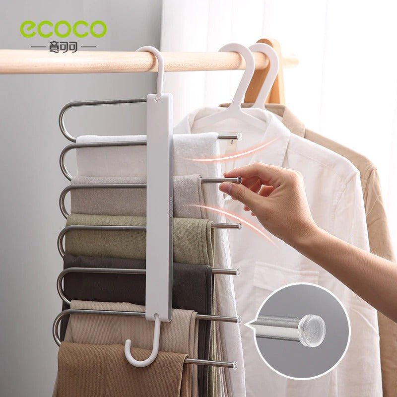 ECOCO Pants Rack Stainless Steel Clothes Hanger Closet Organizer
