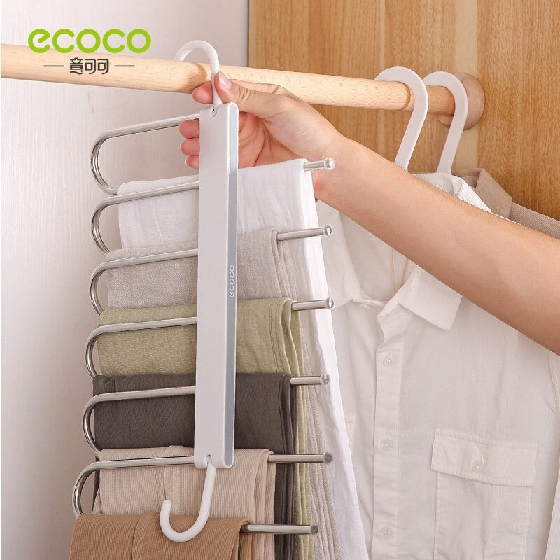 ECOCO Pants Rack Stainless Steel Clothes Hanger Closet Organizer