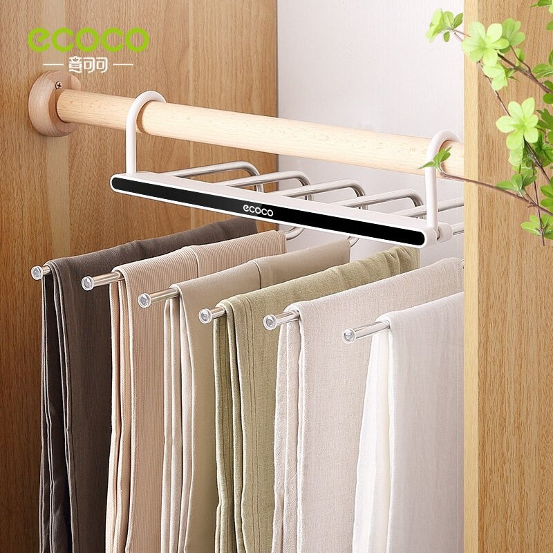 ECOCO Pants Rack Stainless Steel Clothes Hanger Closet Organizer