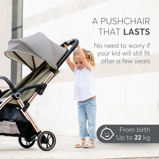 Kikkaboo - Autofolding Pushchair - Eden Black - Travel Stroller