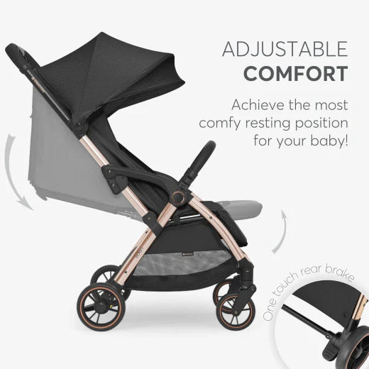 Kikkaboo - Autofolding Pushchair - Eden Black - Travel Stroller