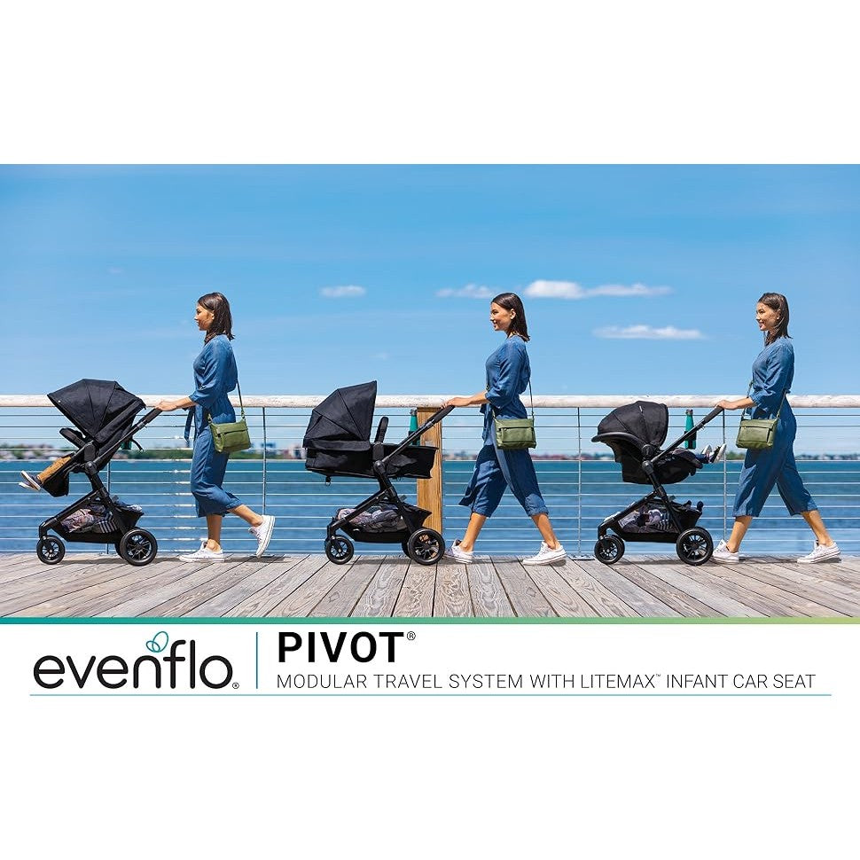Evenflo® Pivot® Modular Travel System with LiteMax™ Infant Car Seat – Casual Gray