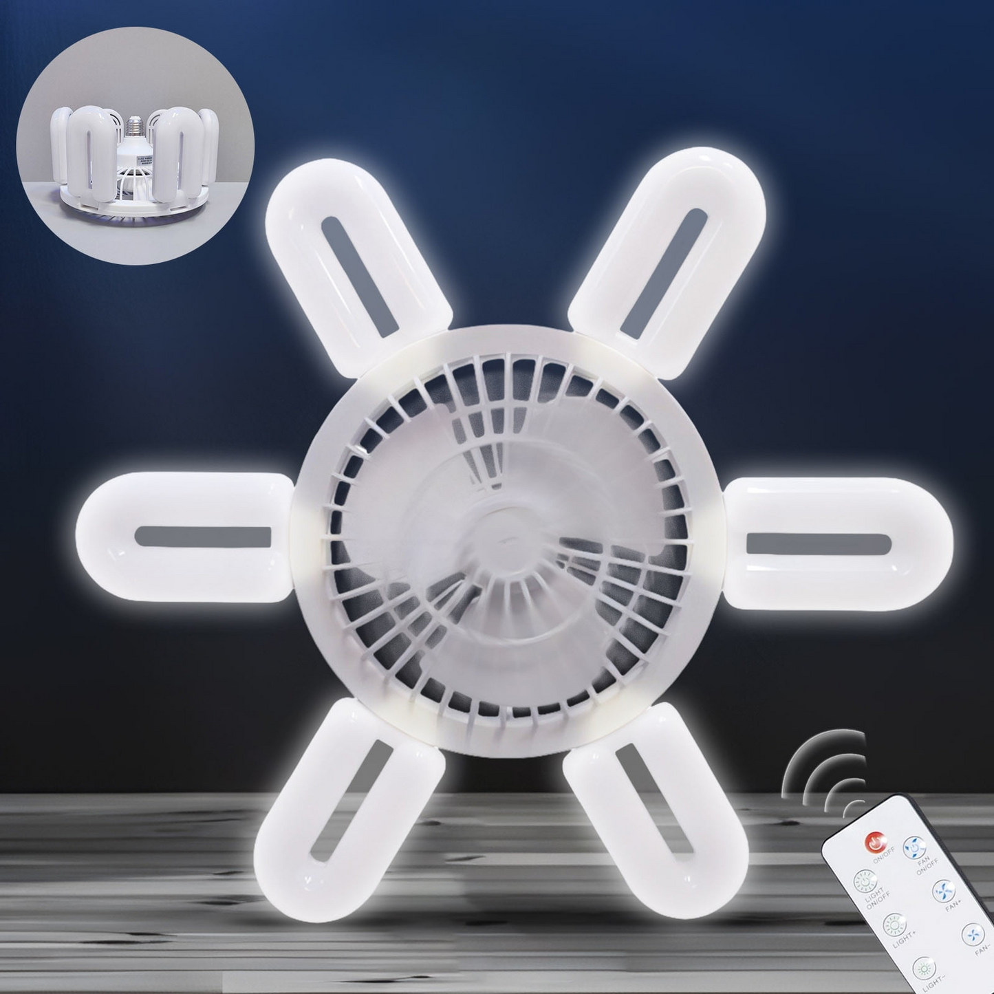 Socket Ushaped Fan Light ‚Äì Small Ceiling Fan with Integrated LED Lighting