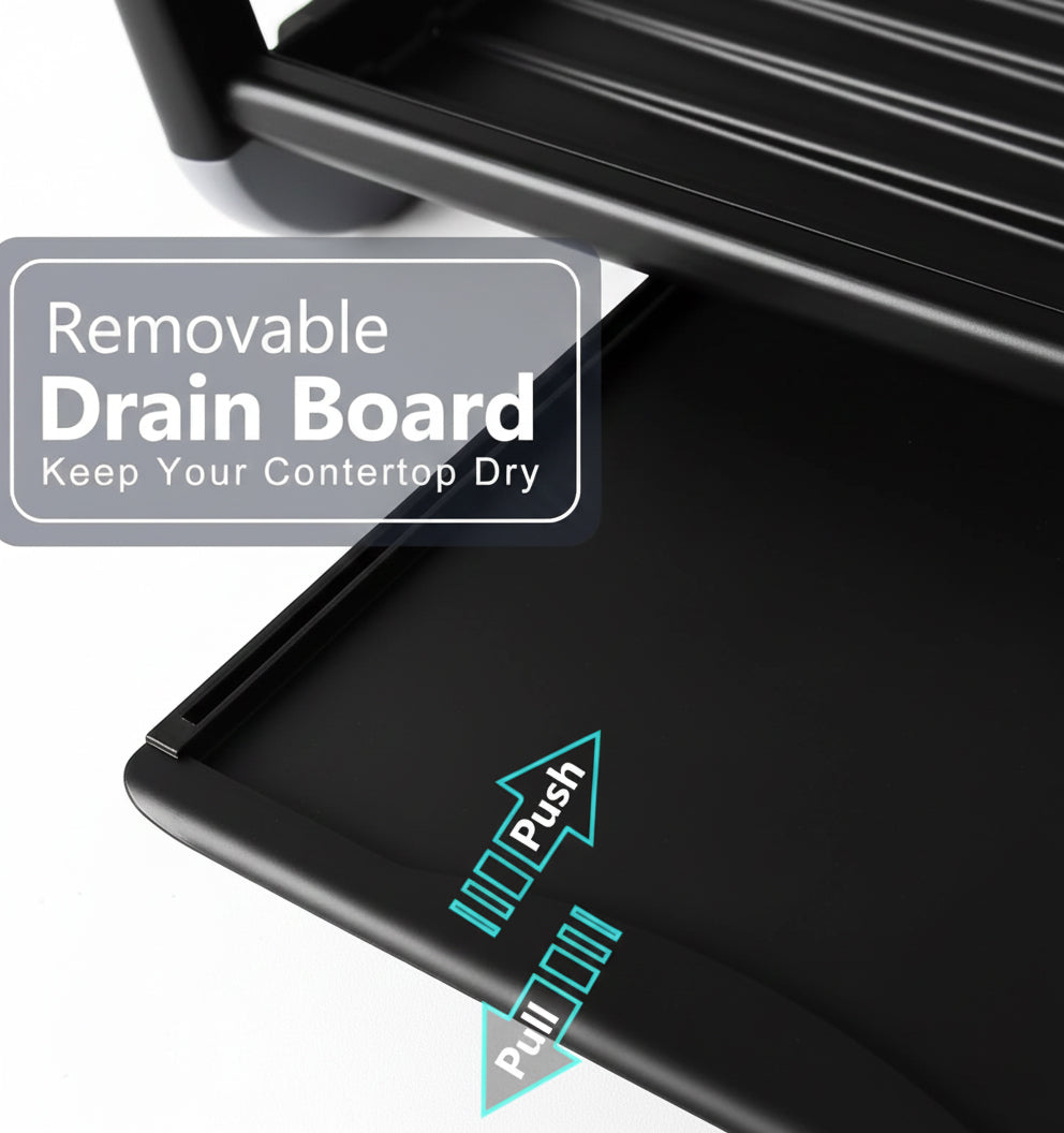 Binca Aluminum 2-Tier Dish Drying Rack 61-cm ( Black )