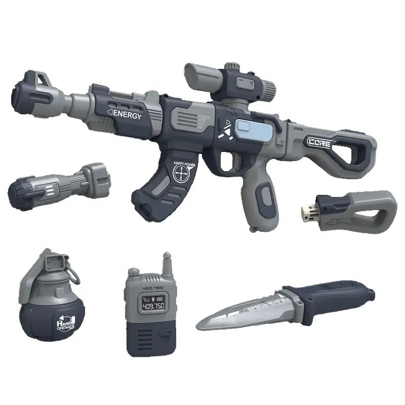 Kids Toy Gun Simulation Electric Sound And Light Splicing 3+ Years Old DIY Variety Assembly Magnetic Gun For Boys Girls