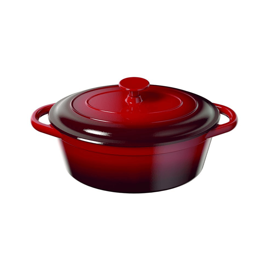 Ernesto® Casserole Cast Iron Red Enamelled 16Cm 1.3L Capacity