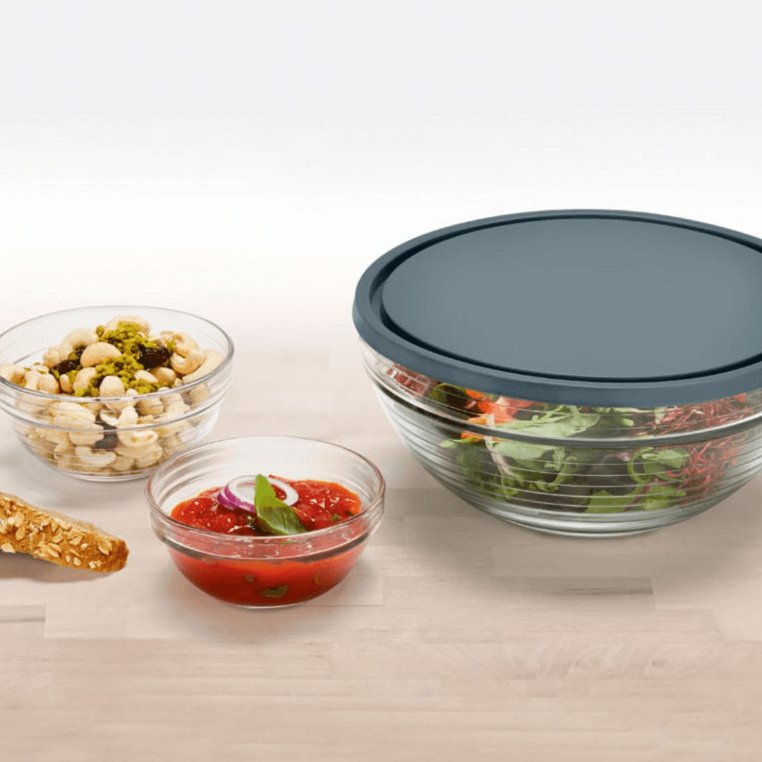 ERNESTO® STORAGE BOXES, SET OF 5, GLASS