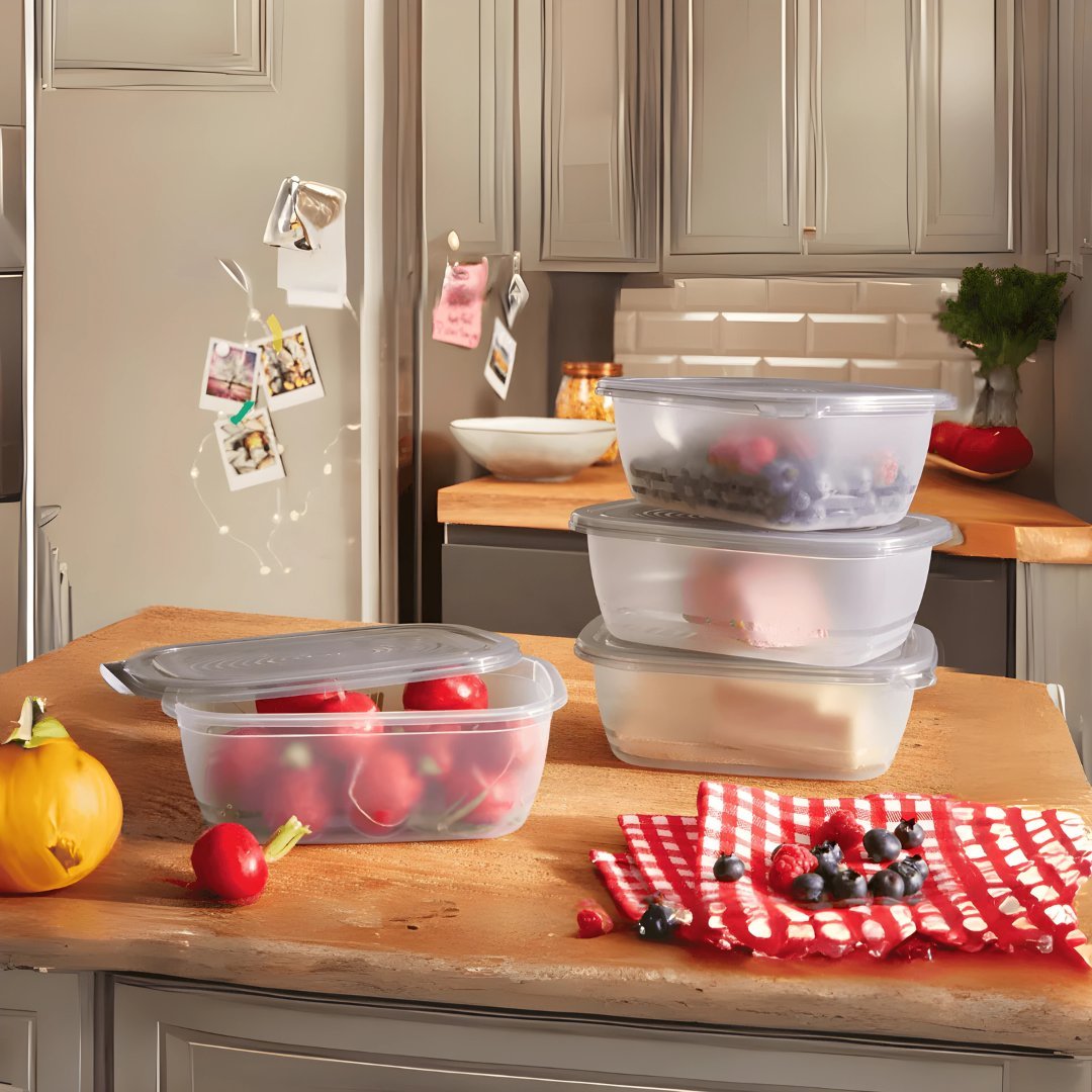 ERNESTO® Storage container set, plastic, BPA-free 1L Lebanon"
