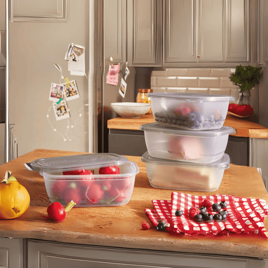 ERNESTO® Storage container set, plastic, BPA-free 1L