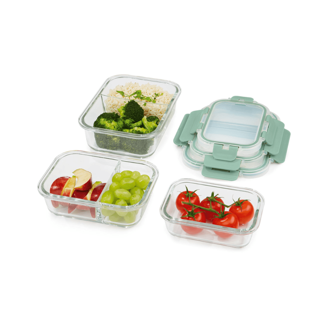 ERNESTO SET OF 3 GLASS LUNCH BOXES