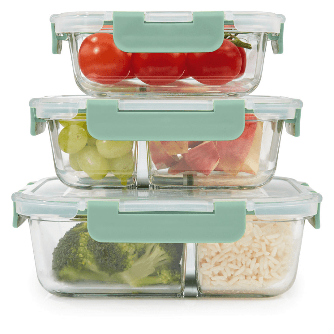ERNESTO SET OF 3 GLASS LUNCH BOXES