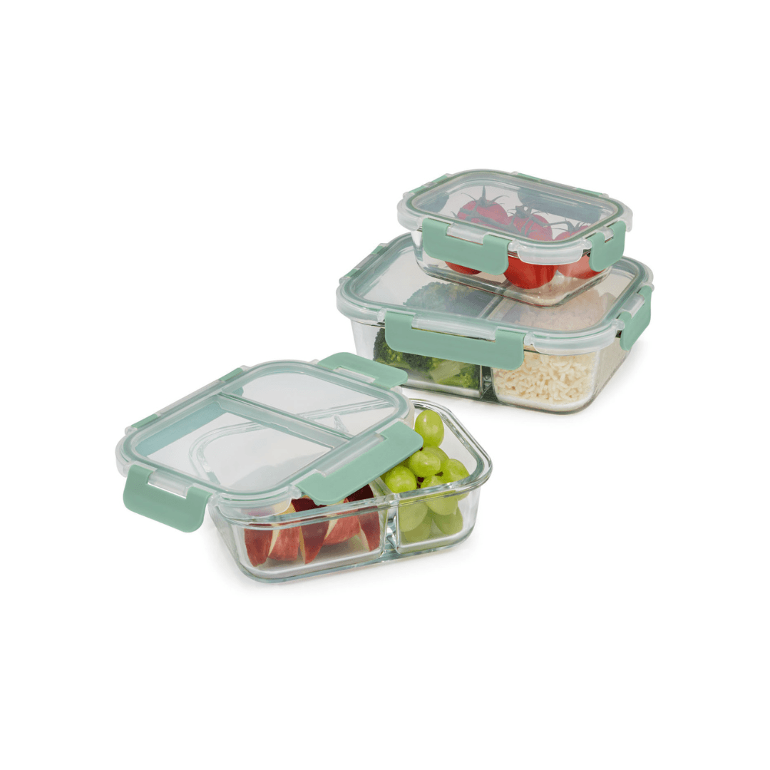 ERNESTO SET OF 3 GLASS LUNCH BOXES