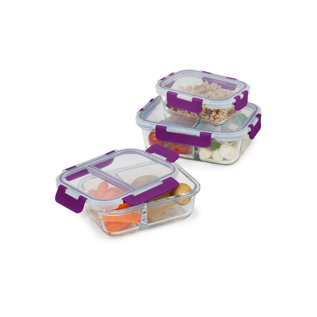 ERNESTO SET OF 3 GLASS LUNCH BOXES