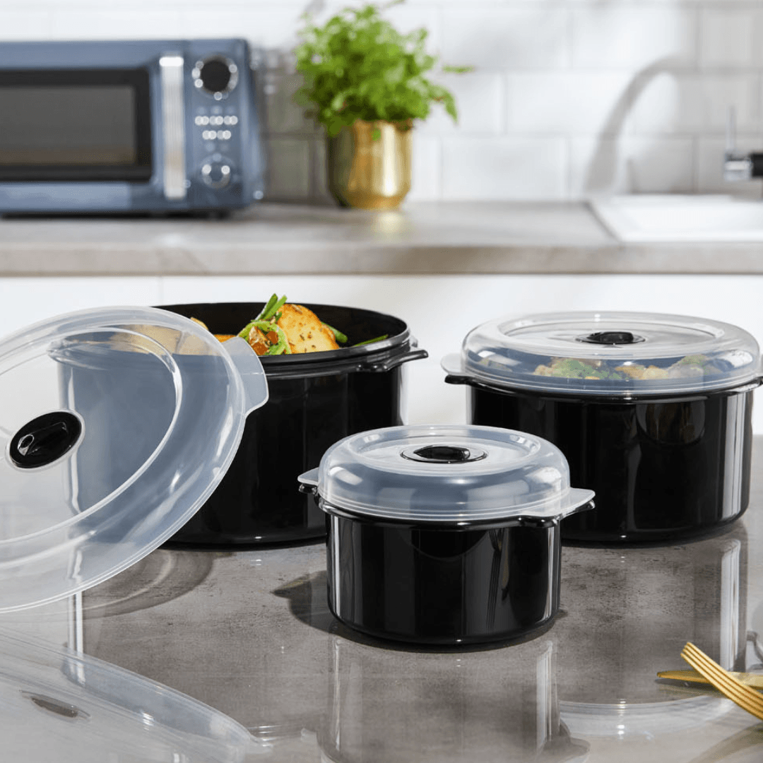 Ernesto Microwave Box Set of 3 – BPA-Free, Stackable & Dishwasher Safe