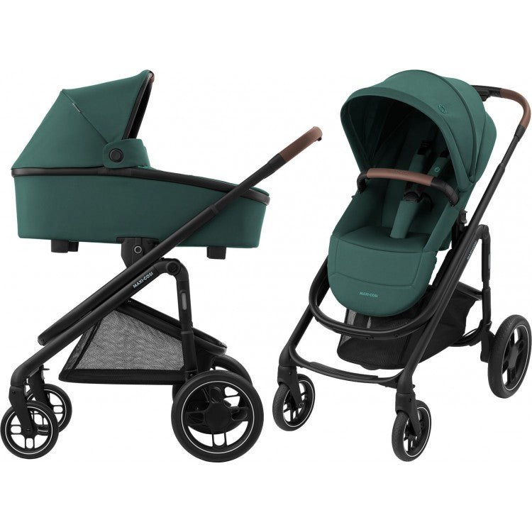 Maxi-Cosi - Plaza+ (Essential Green) - 3pcs Bundle Plaza+ - Stroller&Carrycot Pro Car Seat - FamilyFix 360 Pro Base. - Travel System