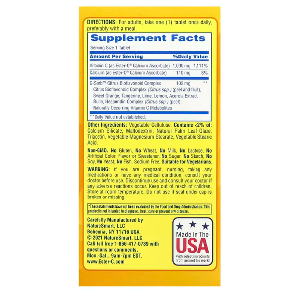 Nature's Bounty, Ester-C®, Maximum Strength, 1,000 mg, 120 Vegetarian Coated Tablets