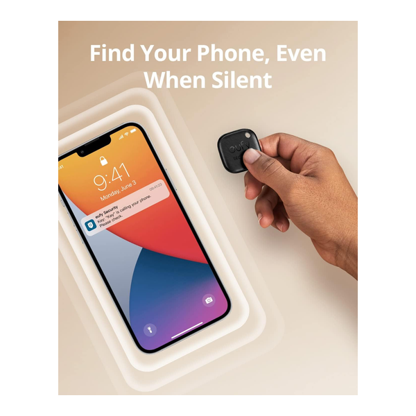 eufy Security by Anker SmartTrack Link (Black, 1-Pack), Android not Supported, Works with Apple Find My (iOS only), Key Finder, Bluetooth Tracker for Earbuds and Luggage, Phone Finder, Water Resistant