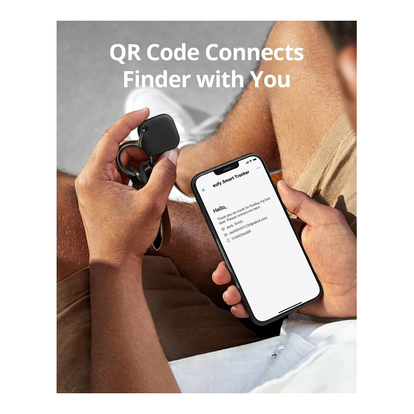 eufy Security by Anker SmartTrack Link (Black, 1-Pack), Android not Supported, Works with Apple Find My (iOS only), Key Finder, Bluetooth Tracker for Earbuds and Luggage, Phone Finder, Water Resistant