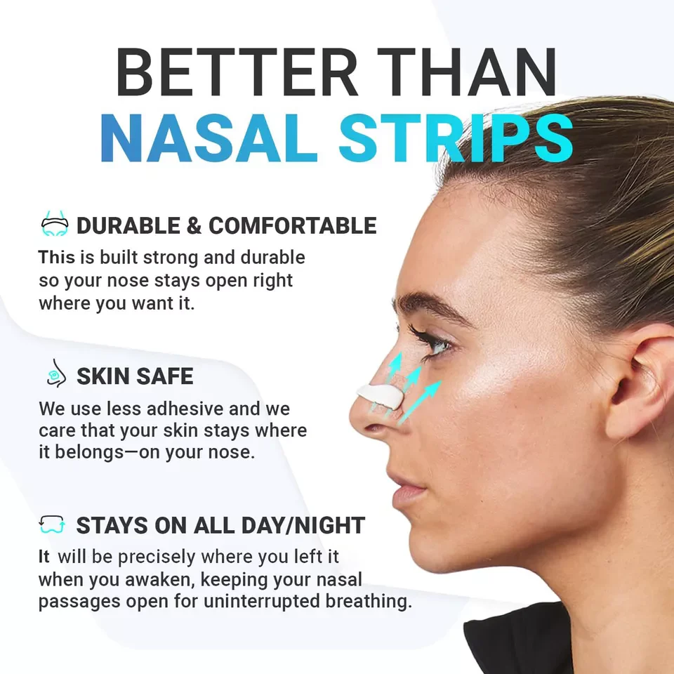 Magnetic Nasal Strips Snoring Relief Kit with Nose Clip for Gentle Breathing Sleep Aid - Medaid International