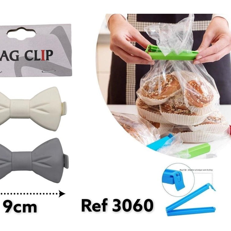 Plastic Bag Clip Bowtie Shape X2