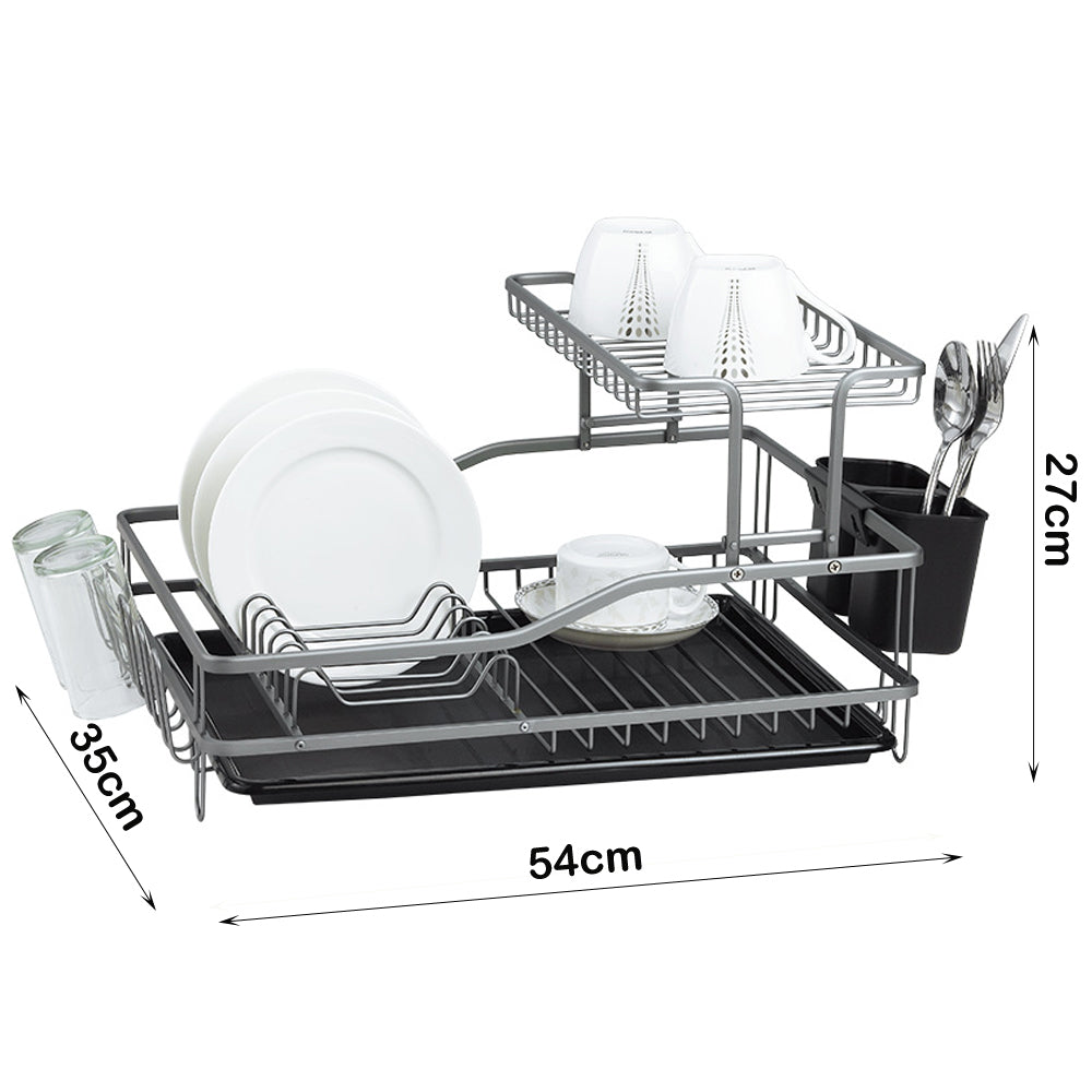 Aluminium 2-Layer Dish Rack grey Color