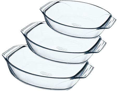 Pyrex Irrestistible oval roaster set of 3
